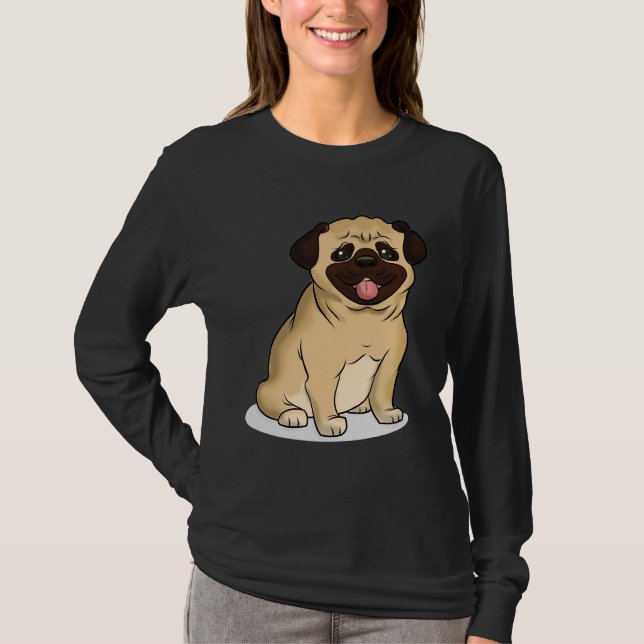 Cute Pug Sticker Design Classic T-Shirt 832 (Front)
