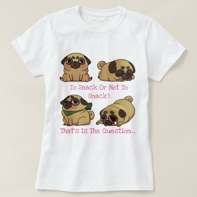 Cute Pug T-Shirt (Design Front)