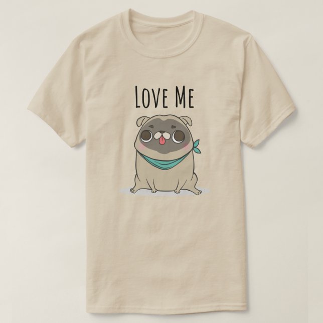 Cute Pug T-Shirt (Design Front)
