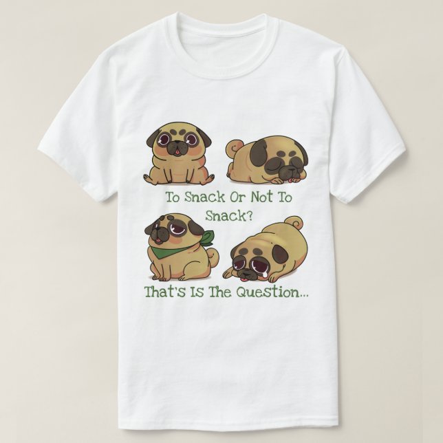 Cute Pug T-Shirt (Design Front)