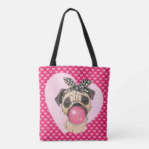 Cute Pug Tote Bag