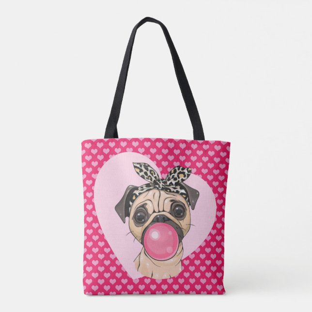 Cute Pug Tote Bag (Back)
