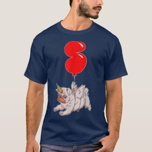 Cute Pug Unicorn5th BirthdayKids Balloon Party T-Shirt