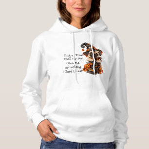 Cute Pug Witch Halloween Trick or Treat Hoodie