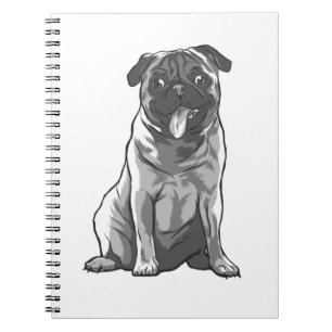 Cute Pug with Good Mood Notebook