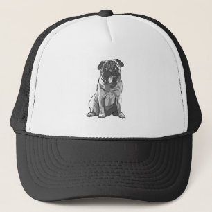 Cute Pug with Good Mood Trucker Hat