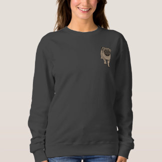 Cute Pug Women's Basic Pocket Sweatshirt -DGray