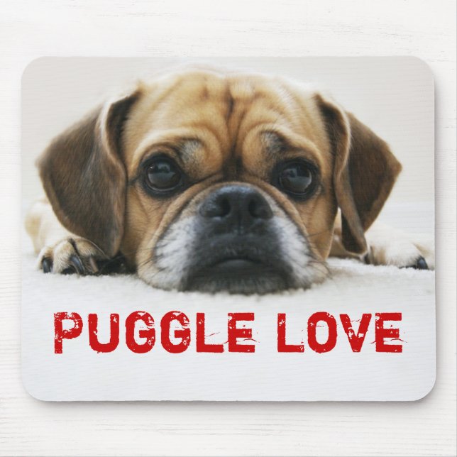 Cute Puggle Love Mousepad (Front)