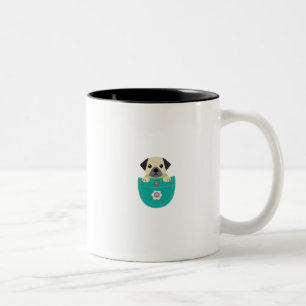 Cute Pugs Funny Gift Love Dog Two-Tone Coffee Mug