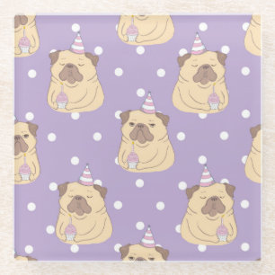 Cute Pugs Glass Coaster