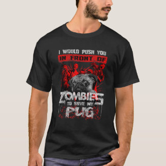 Cute Pugs Halloween Funny Pug Zombie Gif T-Shirt