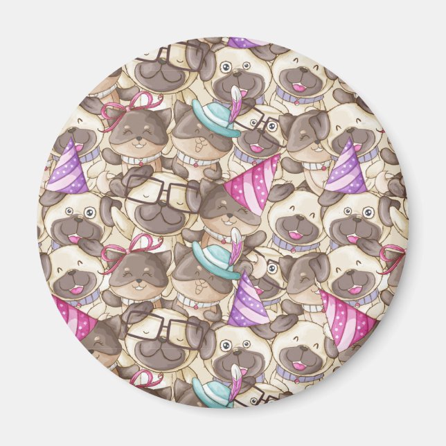 Cute Pugs Magnet (Front)