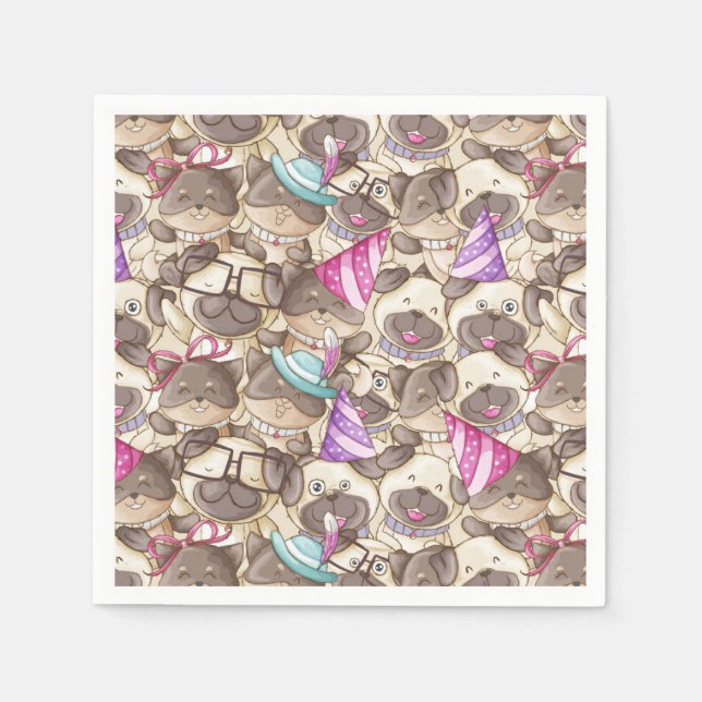 Cute Pugs Napkin (Front)