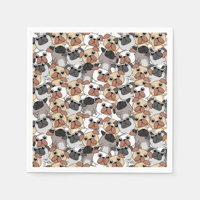 Cute Pugs Napkin (Front)