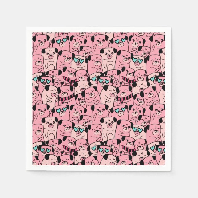 Cute Pugs Napkins (Front)