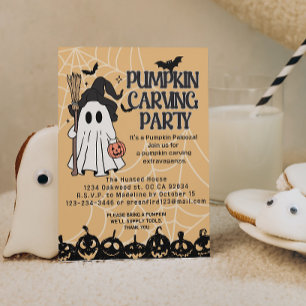 Cute pumkin carving Halloween invitations