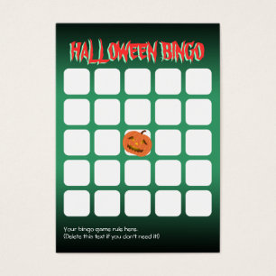 Cute Pumpkin 5x5 Scary Halloween Party Bingo Card