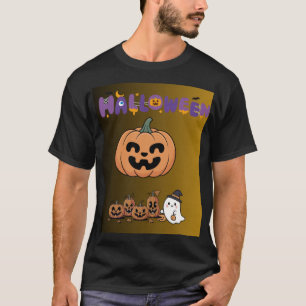 Cute Pumpkin and Friendly Ghost Halloween T-Shirt