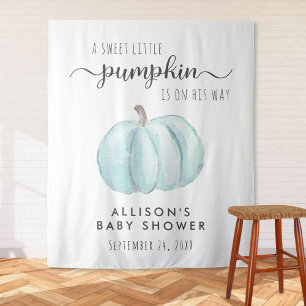 Cute Pumpkin Baby Boy Shower Welcome Tapestry