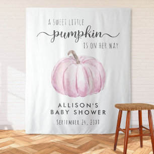 Cute Pumpkin Baby Girl Shower Welcome Tapestry