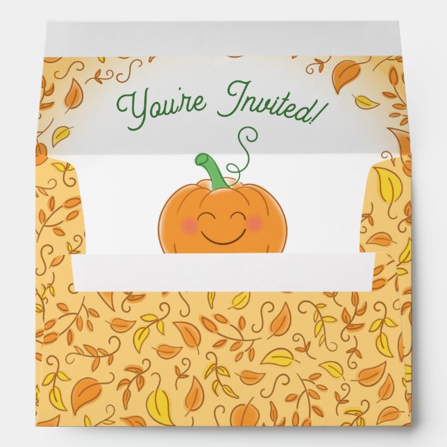 Cute Pumpkin Baby Shower Envelope (Back (Bottom))
