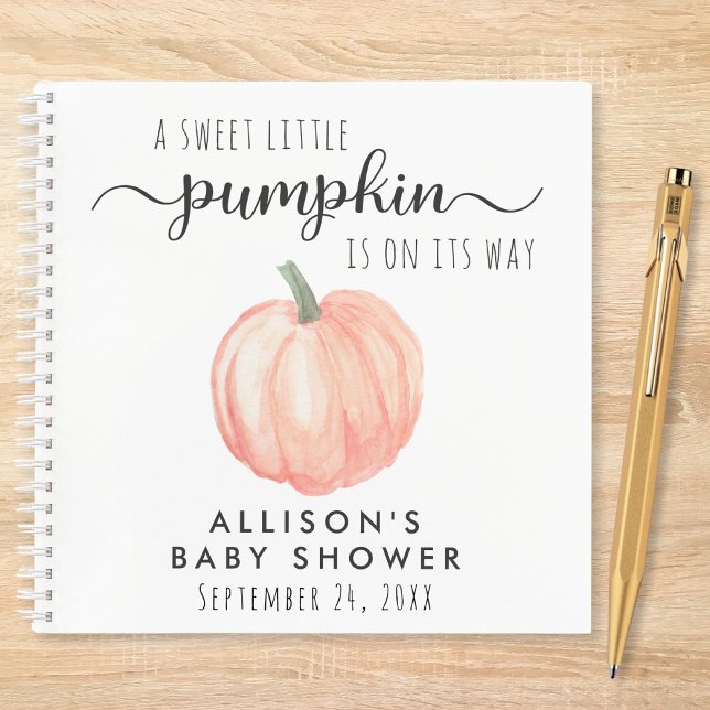 Cute Pumpkin Baby Shower Guest Book (Creator Uploaded)