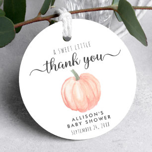 Cute Pumpkin Baby Shower Thank You Favour Tags