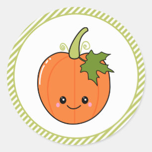 Cute Pumpkin Birthday Classic Round Sticker