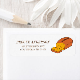 Cute Pumpkin Bread Loaf Fall Return Address