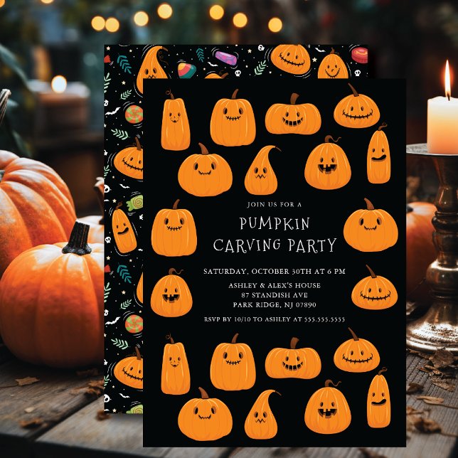 Cute Pumpkin Carving Halloween Invitation (Creator Uploaded)