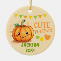 Cute Pumpkin Customisable Photo Ornament