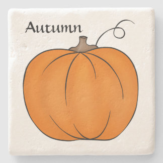 Cute pumpkin design stone coaster