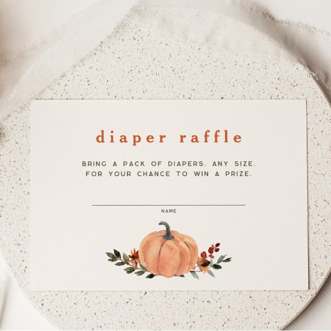 Cute Pumpkin Diaper Raffle Enclosure Card (Creator Uploaded)