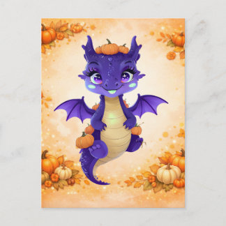 Cute Pumpkin Dragon Postcard