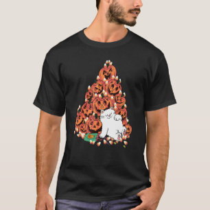Cute Pumpkin Face Cat Halloween T-Shirt