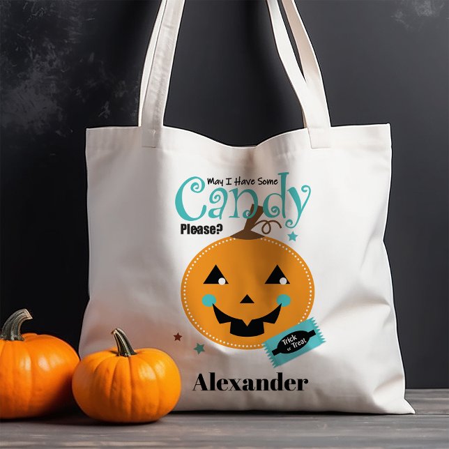 Cute Pumpkin Face Halloween Tote Bag (Creator Uploaded)