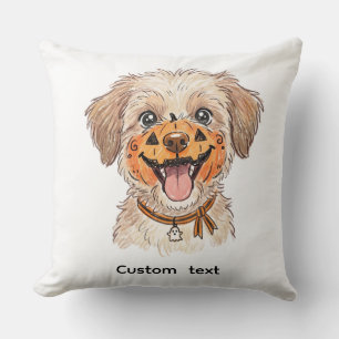 Cute Pumpkin Face Paint Dog Halloween Coloured Pen Cushion