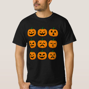 Cute Pumpkin Faces Halloween Design T-Shirt