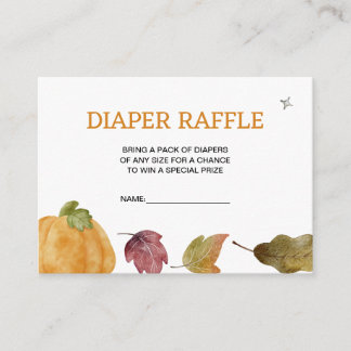 Cute Pumpkin Fall Diaper Raffle Enclosure Card