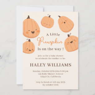 Cute Pumpkin Fall Gender Neutral Baby Shower Invitation