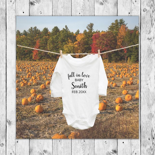 Cute Pumpkin Fall In Love Autumn Photo Pregnancy Announcement (pumpkin fall in love digital pregnancy announcement autumn pregnancy reveal )
