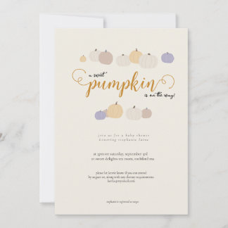 Cute Pumpkin Gender Neutral Baby Shower Invitation