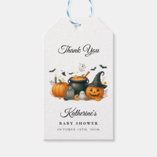 Cute Pumpkin Gender Neutral Halloween Baby Shower Gift Tags