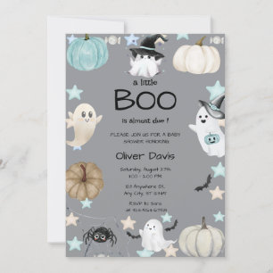 cute Pumpkin & Ghost Baby Shower Invitation