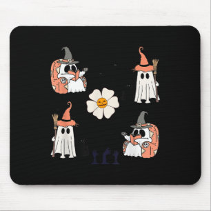 Cute Pumpkin Ghost Boo Cat Bats Pattern Halloween Mouse Mat
