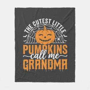 Cute Pumpkin Grandma Halloween Design_1 Fleece Blanket