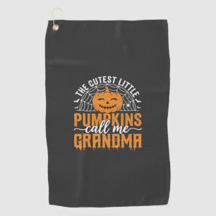 Cute Pumpkin Grandma Halloween Design_1 Golf Towel