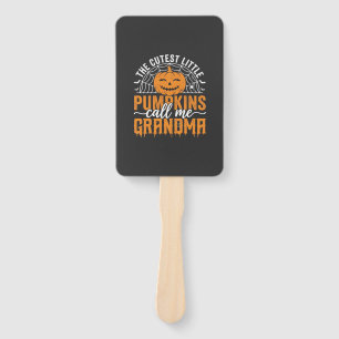 Cute Pumpkin Grandma Halloween Design_1 Hand Fan