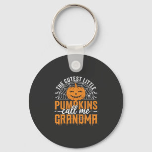Cute Pumpkin Grandma Halloween Design_1 Key Ring