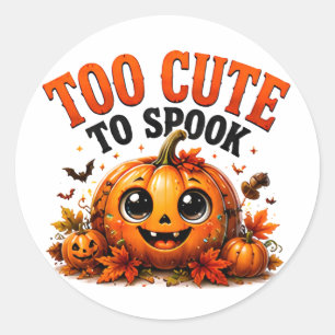 👻 Cute Pumpkin Halloween Funny Saying 🎃 Classic Round Sticker